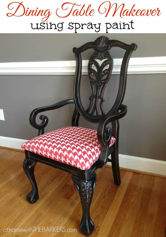 Spray painted dining table and chairs