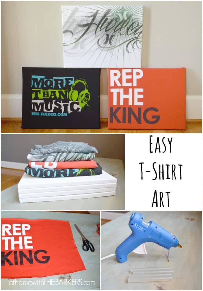 Easy T-shirt Art Graphic with Canvas covered T-shirts stacked 