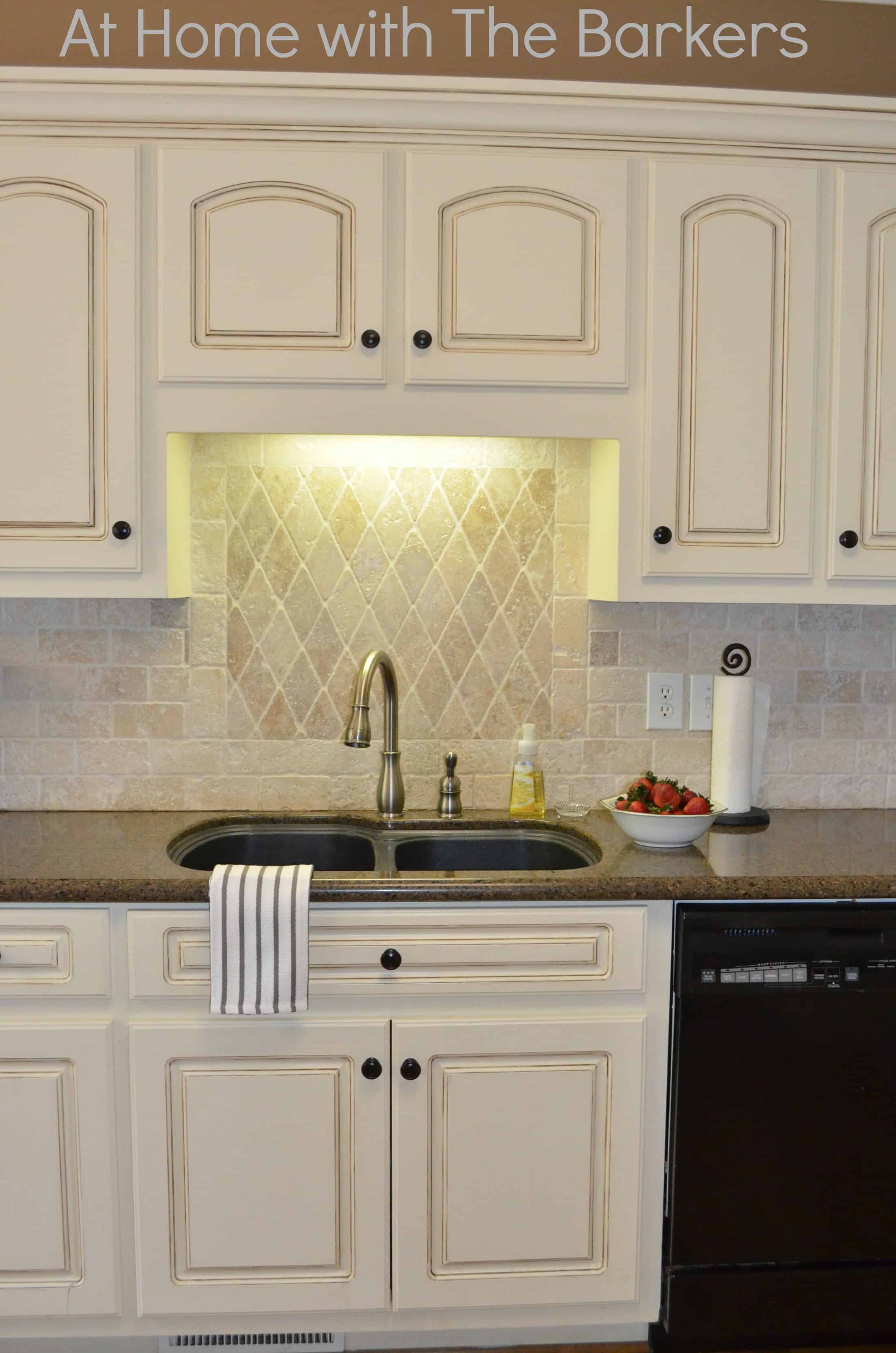 Chalk Painted Kitchen Cabinets White