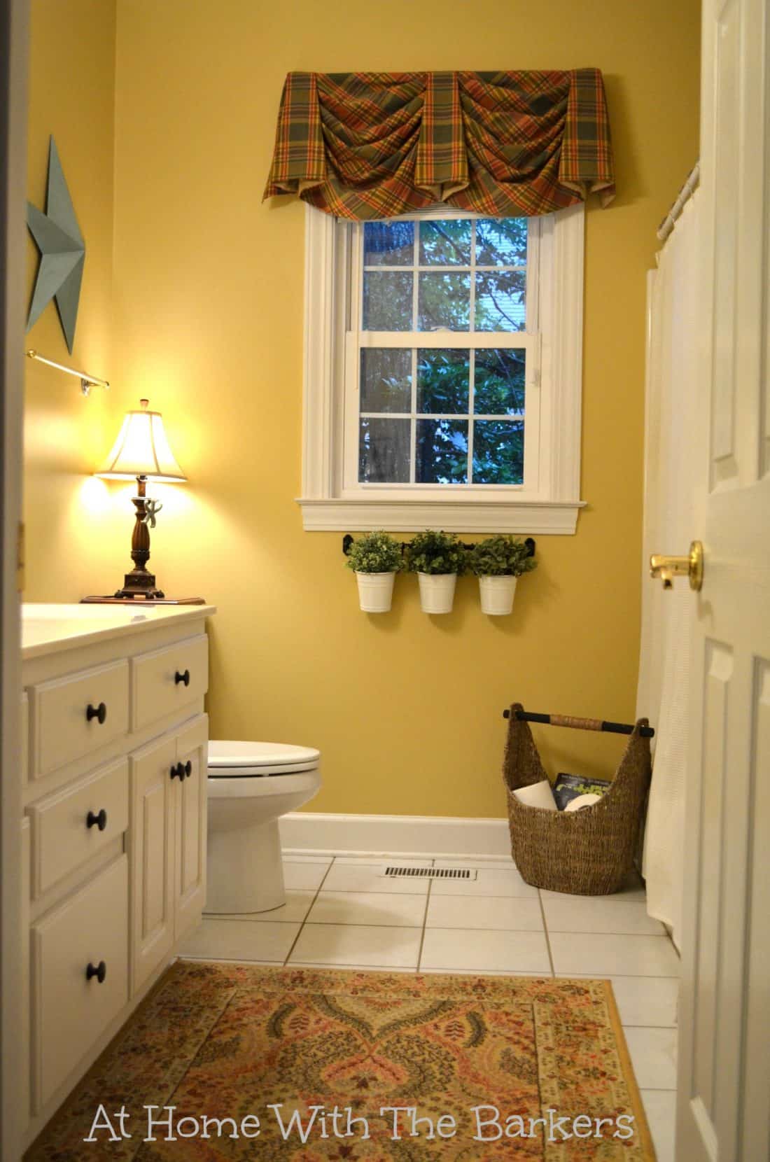 bathroom with gold painted walls home decorating project before