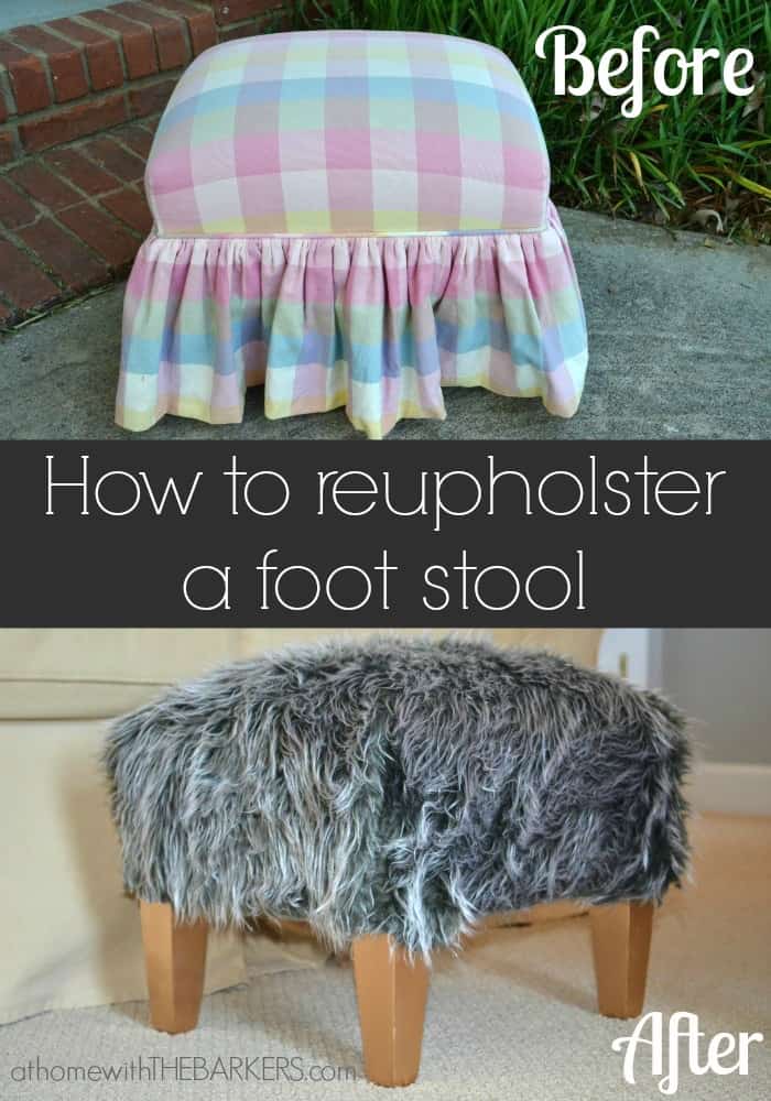 How to reupholster a simple footstool