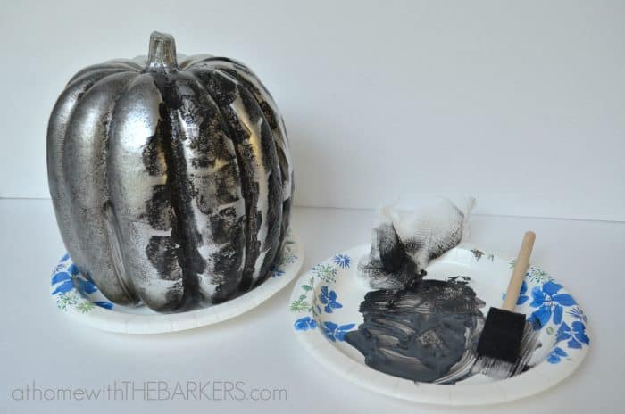 Plastic Pumpkin Aged Zinc Look