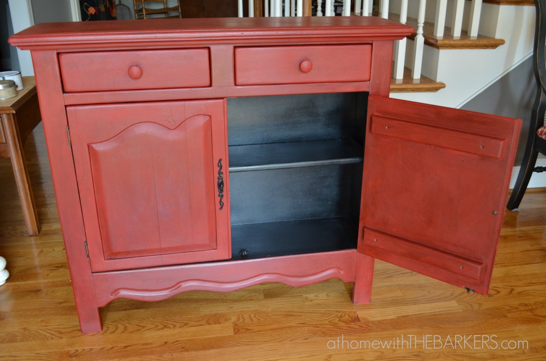Annie Sloan Painted Cabinet Red and Black
