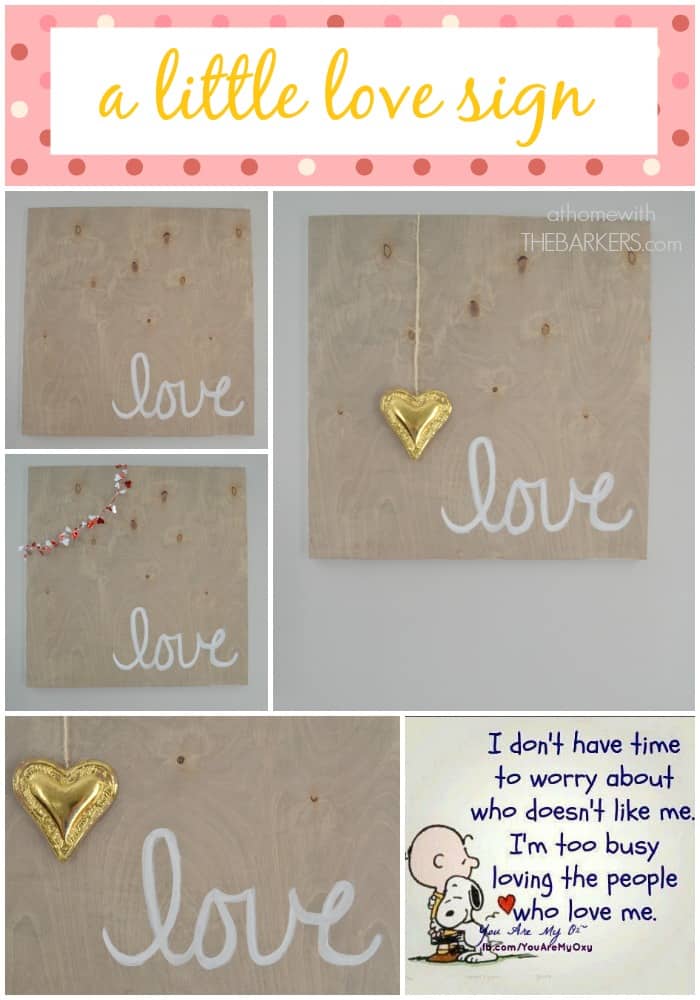 DIY Painted Wooden Sign for Valentine's Day