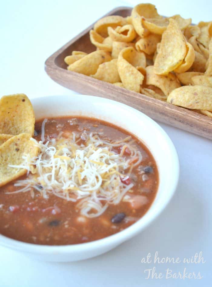 Taco Soup and Chips