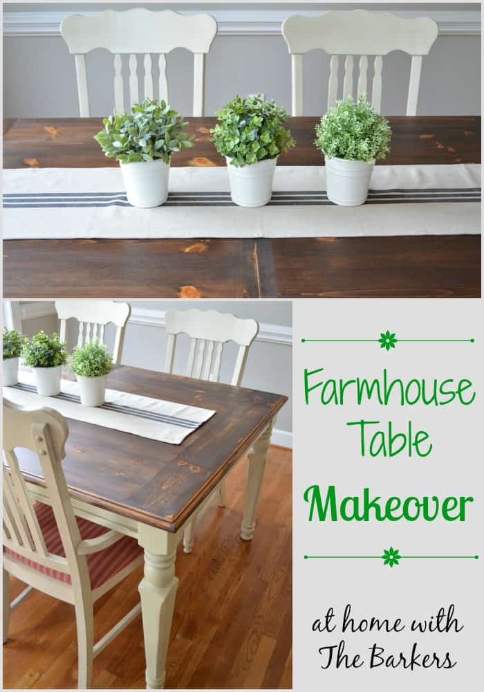 Farmhouse Table Makover Dark Stain