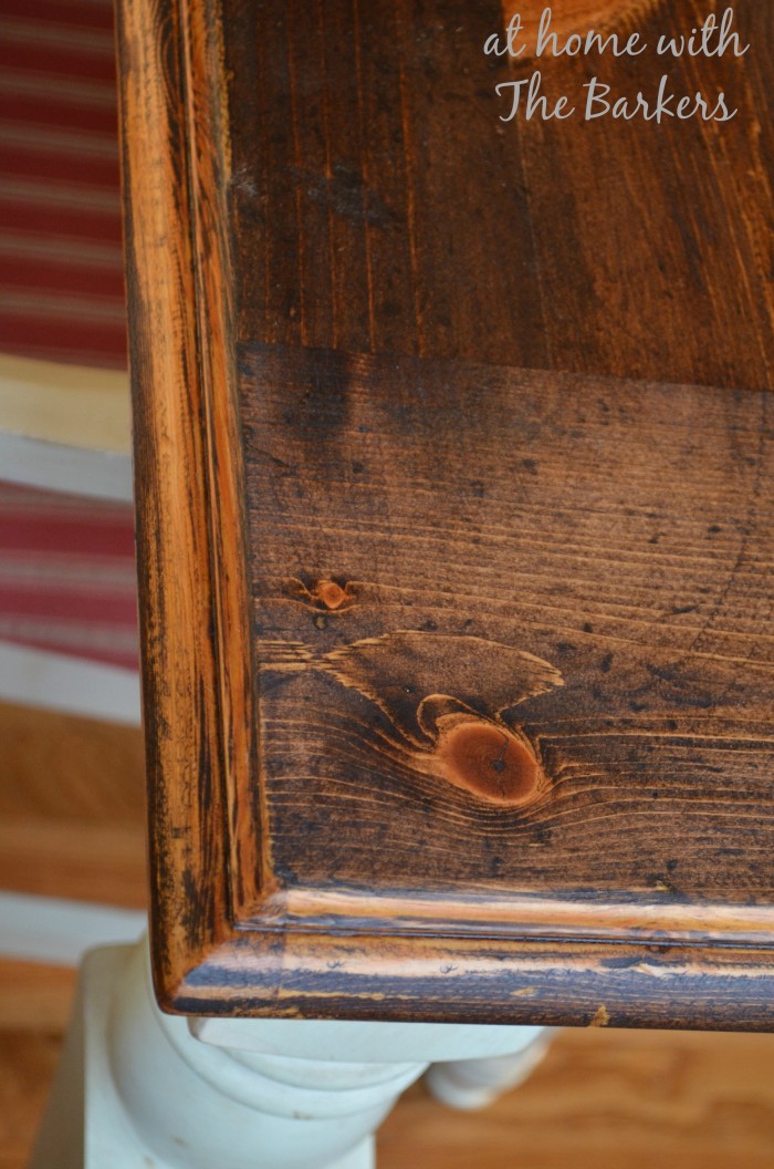 Farmhouse Table Stain details