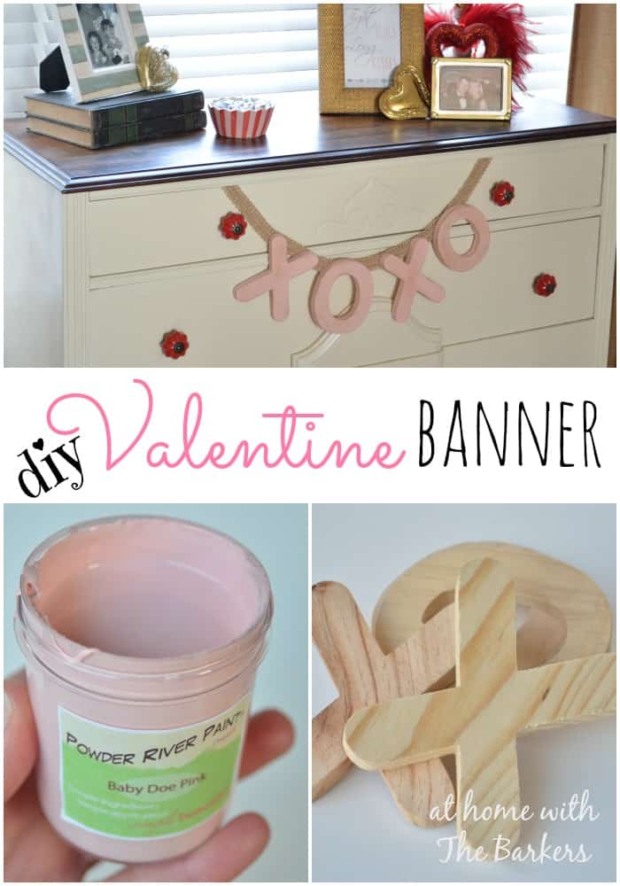 DIY Wooden Valentine Banner - athomewiththebarkers.com