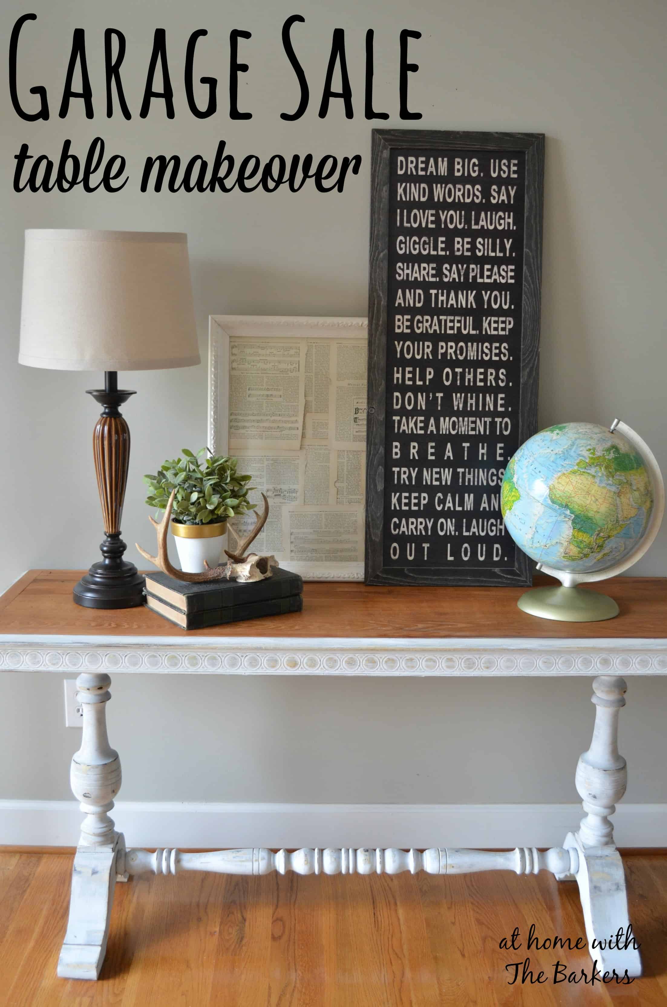 Garage Sale Table Makeover - At Home With The Barkers