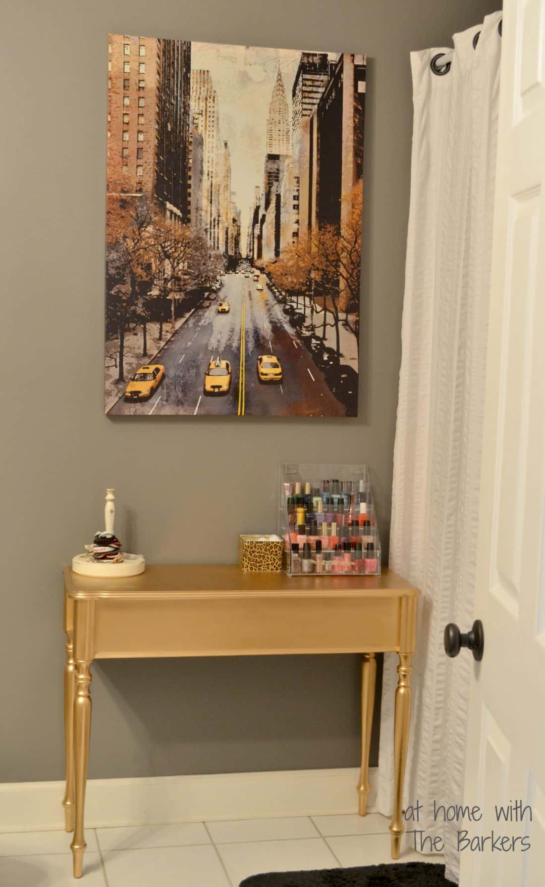 DIY Gold Painted Table-Metallic Gold