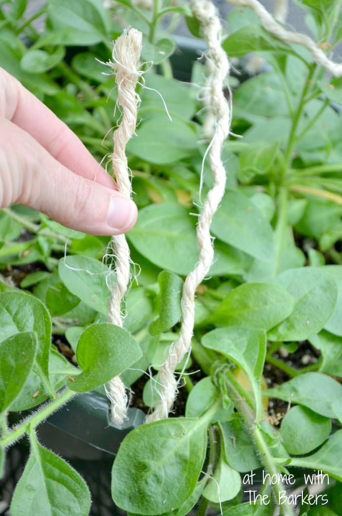 Hanging Basket Makeover-Sisal Rope Hanger