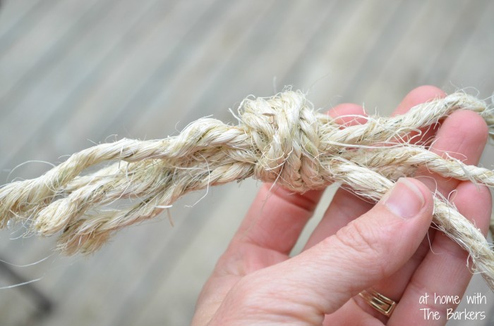 Hanging Basket Makeover-Sisal Rope Knot