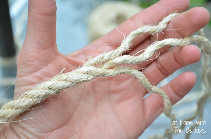 Hanging Basket Makeover-Unbraided Rope