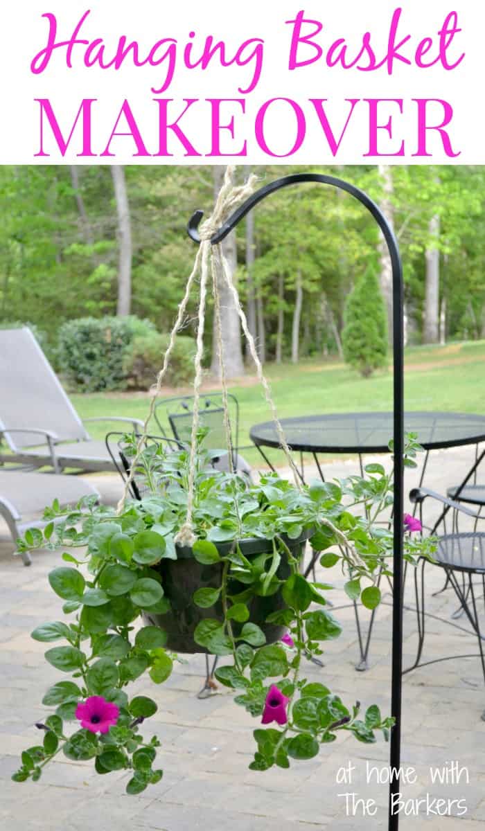 Hanging Basket Makeover- At Home with The Barkers