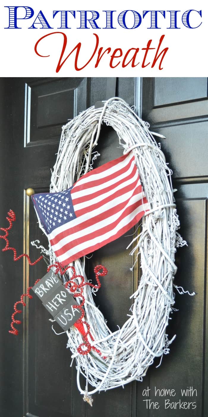 Patriotic Wreath-American Flag-Memorial Day-At Home with The Barkers