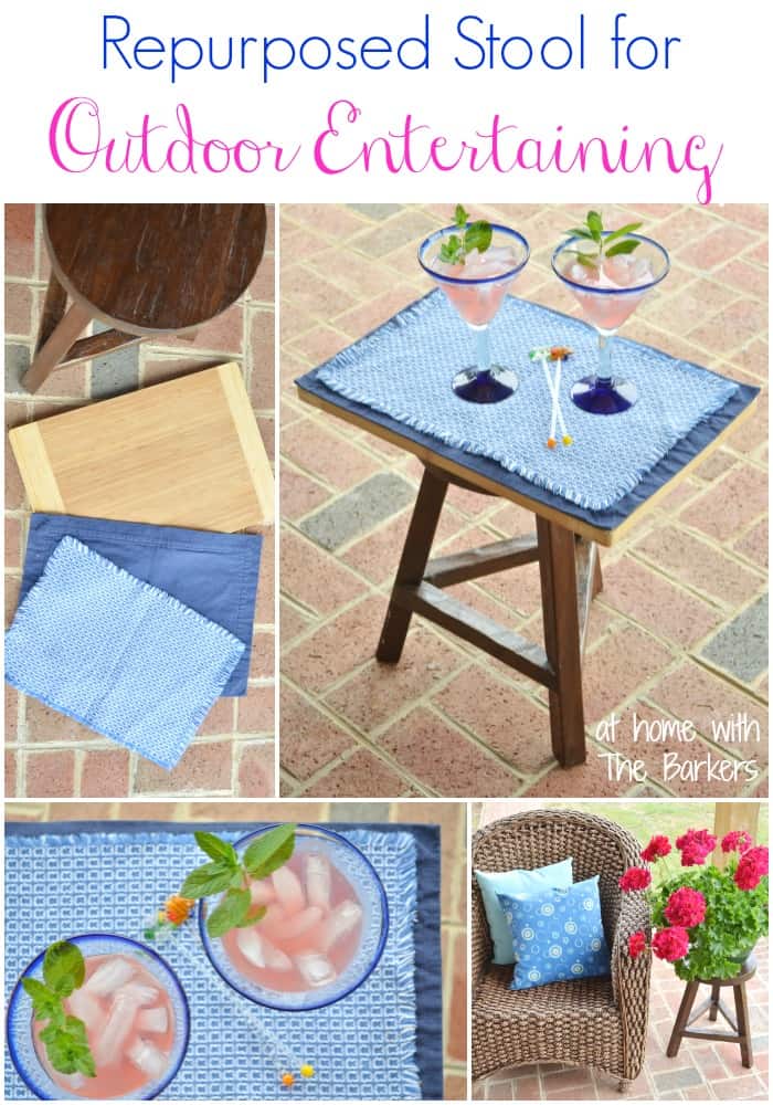 Repurposed Stool for Outdoor Entertaining-Outdoor Living