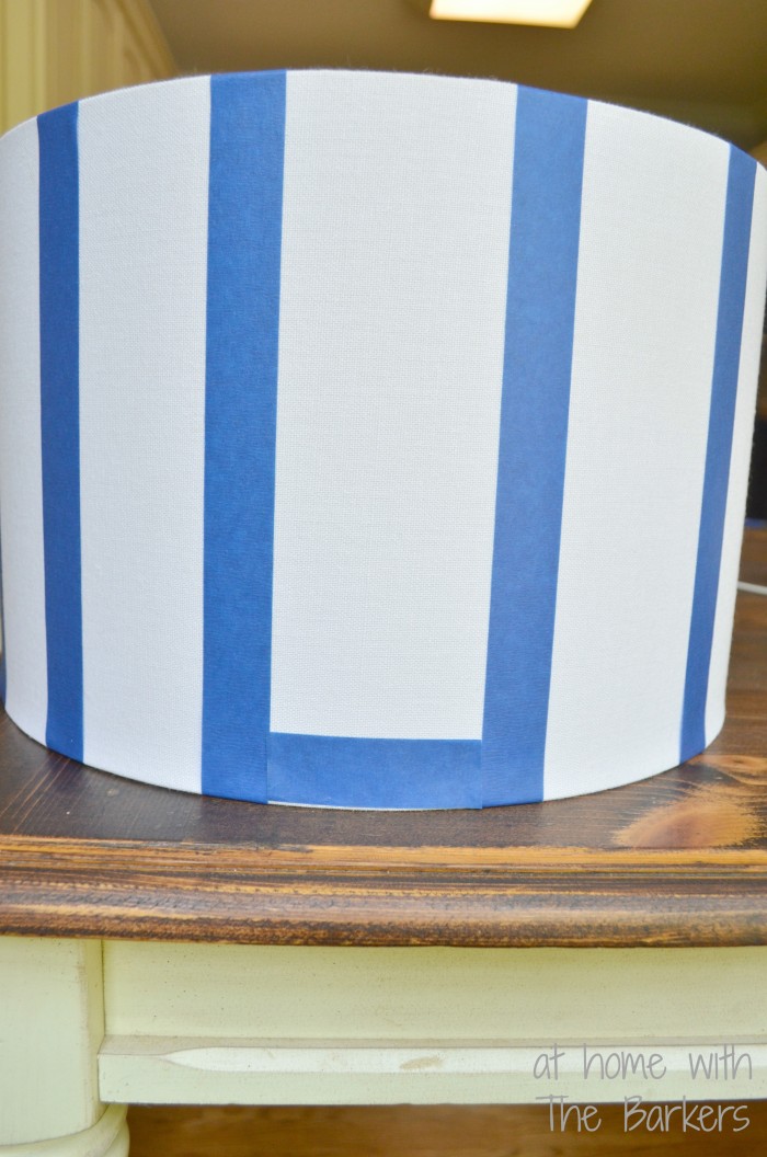 DIY Spray Painted Lamp Shade-Stripes