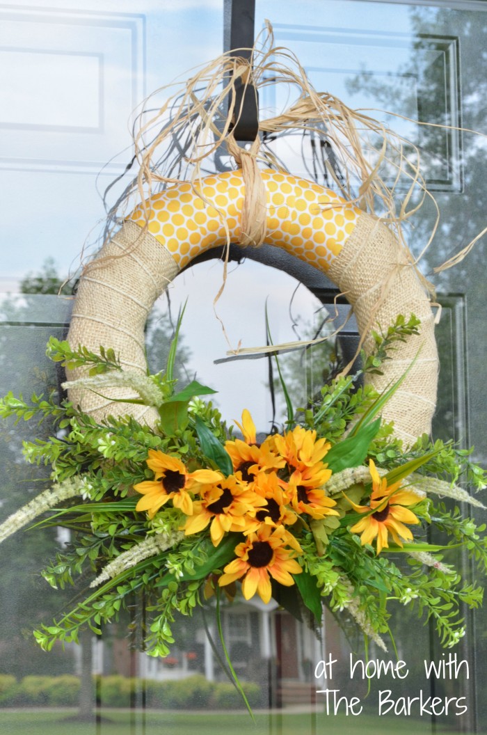 Summer Sunflower Wreath-Small Porch Makeover