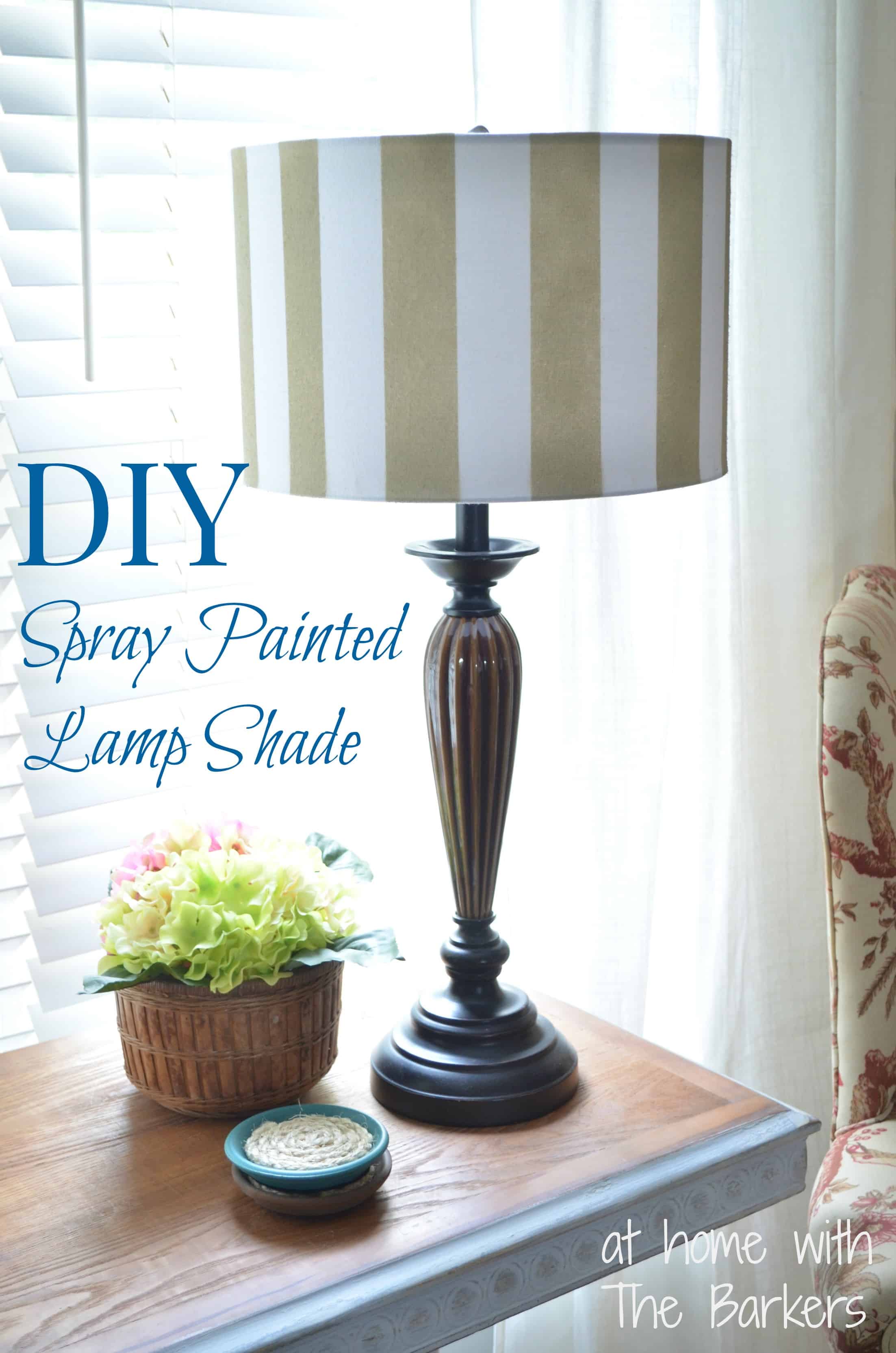 Diy Spray Painted Lamp Shade At Home, Best Paint To Use On Fabric Lampshade