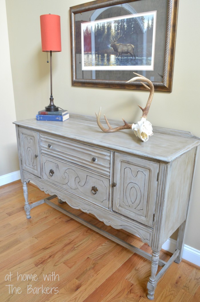 Paris Grey Buffet Table-Antiqued-Distressed-Finish