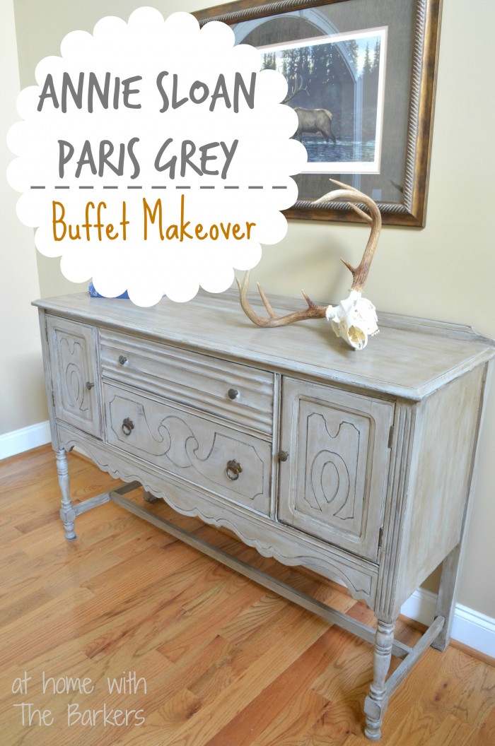 Annie Sloan Chalk Paint Paris Grey Buffet Table Makeover