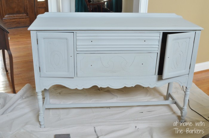 Paris Grey Buffet table-Annie Sloan Chalk Paint Before Waxing