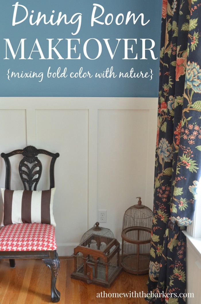 Dining Room Makeover- Mixing Bold Color with Nature