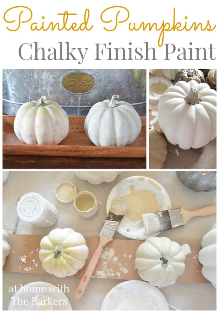 Painted Pumpkins applying Chalky Finish Paint