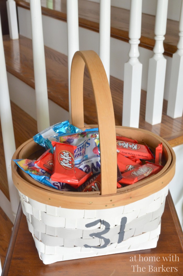 Halloween Candy Basket with painted stripes