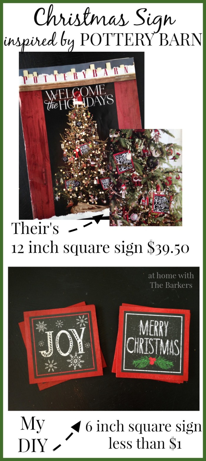 Christmas Sign inspired by Pottery Barn-Their's vs My DIY