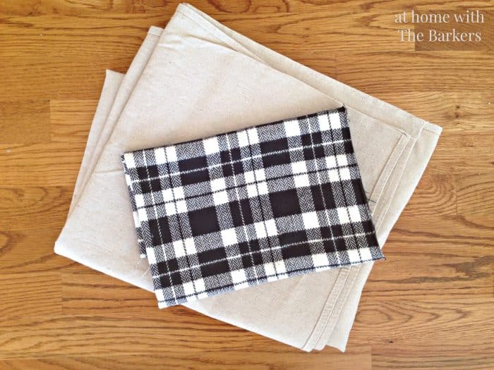 DIY Drop Cloth and Plaid Christmas Stockings