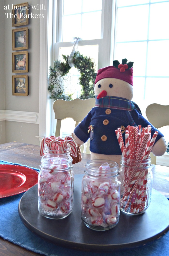 Christmas House Tour Snowman centerpiece