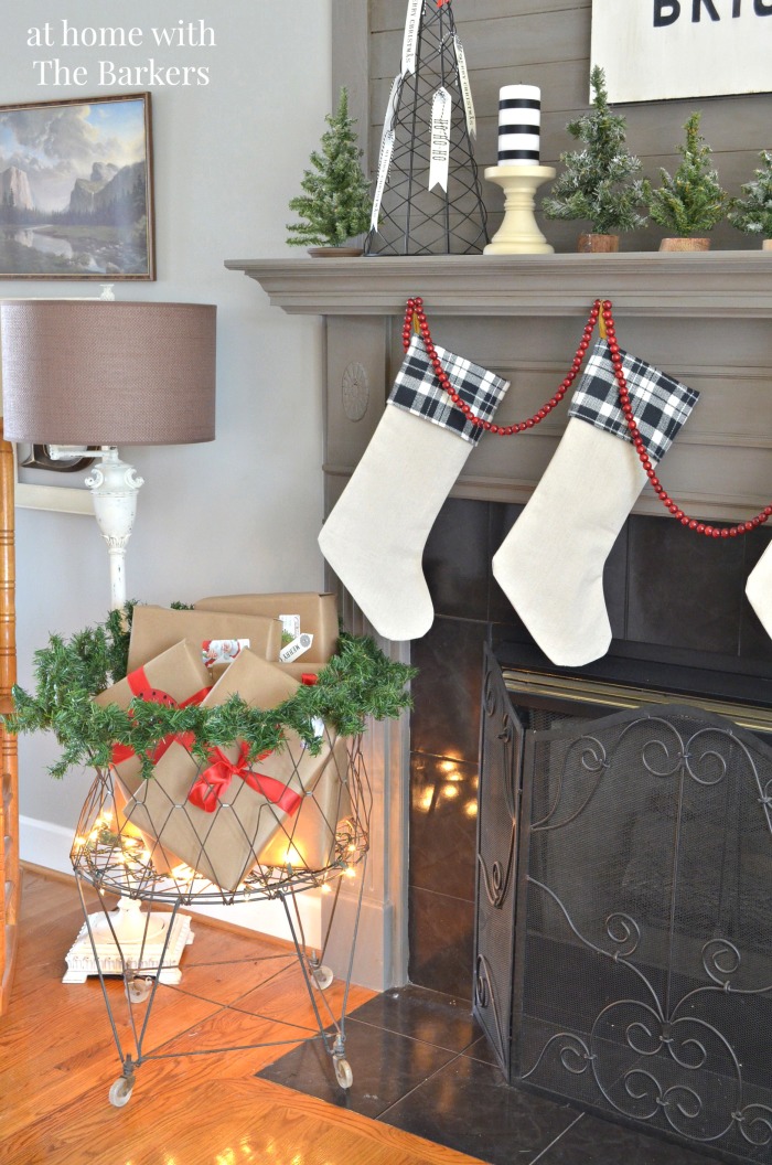 Christmas House Tour- Vintage Laundry Basket