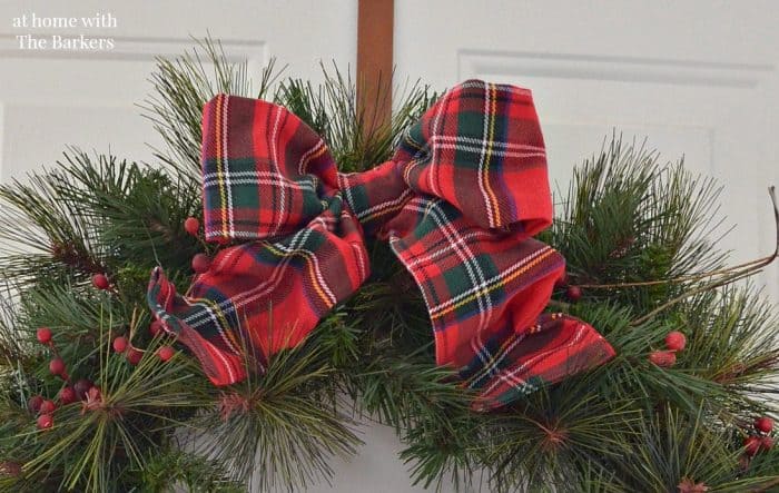 DIY Christmas wreath / Marshalls Tablecloth / athomewiththebarkers.com