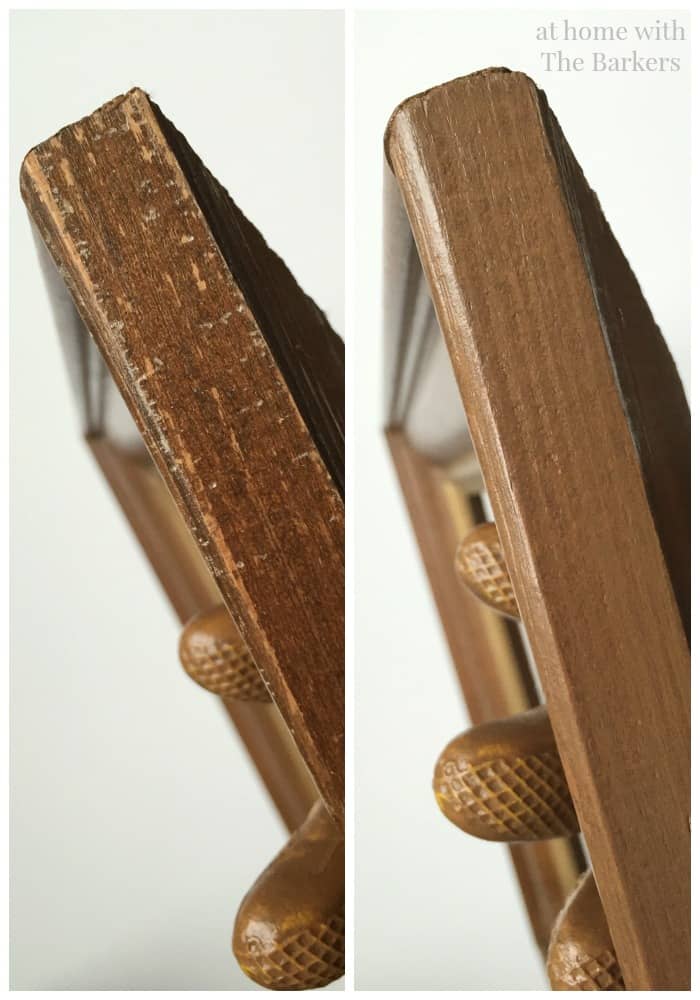 Before and After using Wood Finishing Cloth