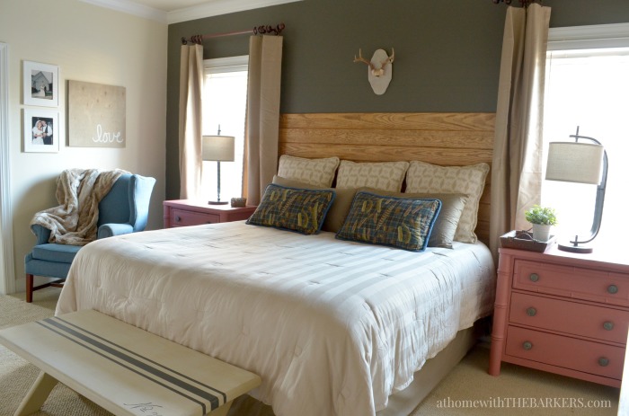 Master Bedroom Makeover including painted night stands