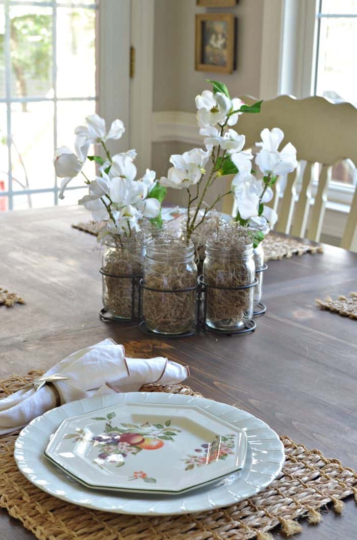 Spring Home Decor using silk flowers