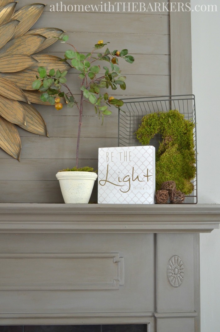 Vintage Twist Spring Mantel using Natural and Metallic elements