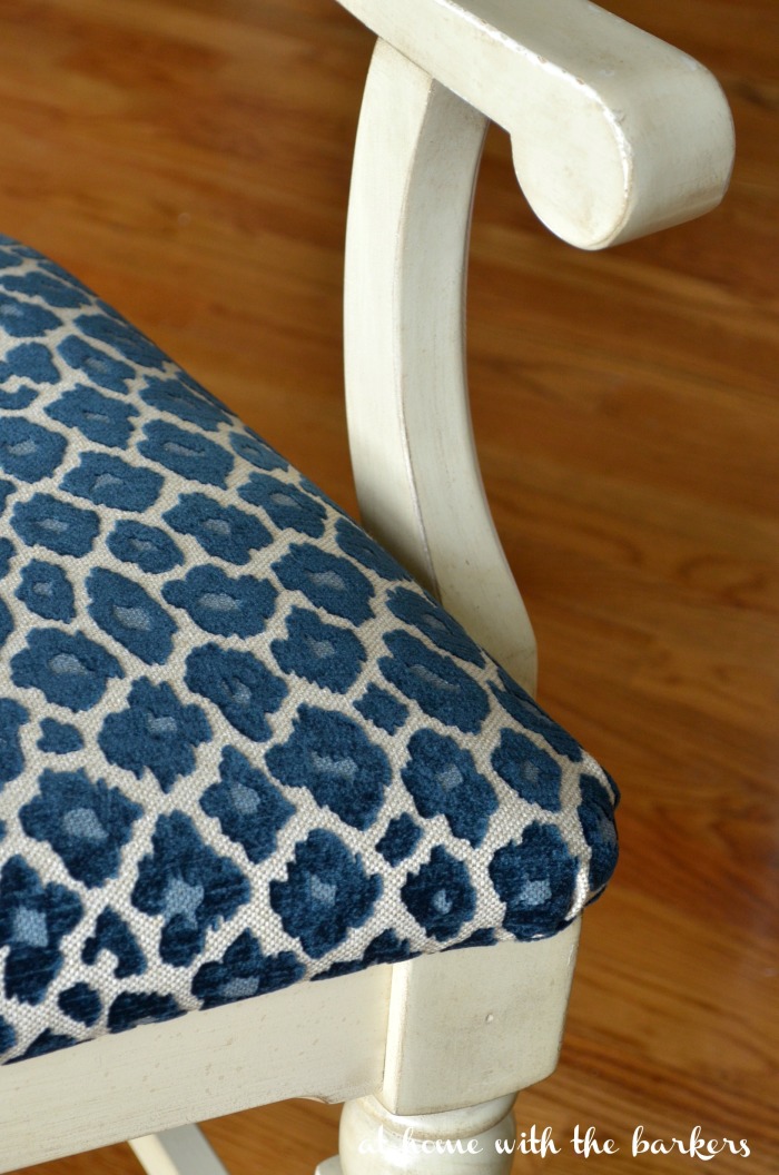 One Room Challenge Chair Makeover with Simba Navy Fabric