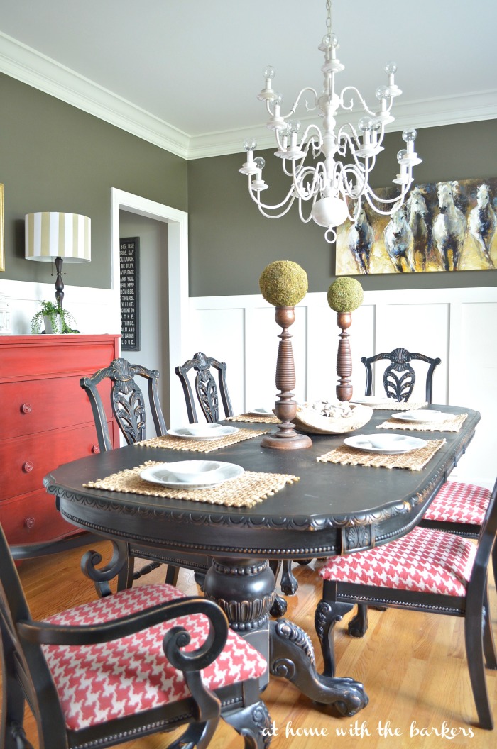 Spray Painted dining room table and chairs - At Home With The Barkers