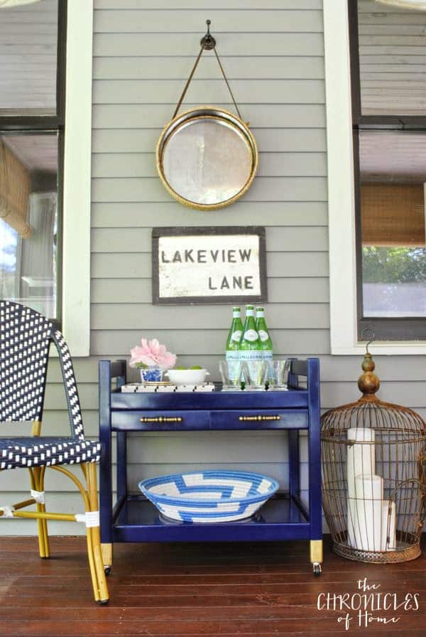 Outdoor Entertaining Servers-Navy Bar Cart-The Chronicles of home