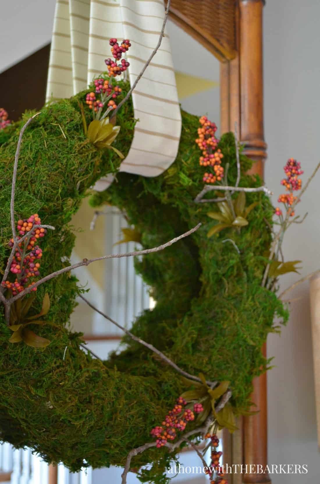 DIY Natural Fall Sheet Moss Wreath from At Home with The Barkers