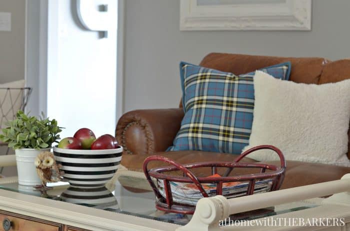 Simple Fall Decor with plaid