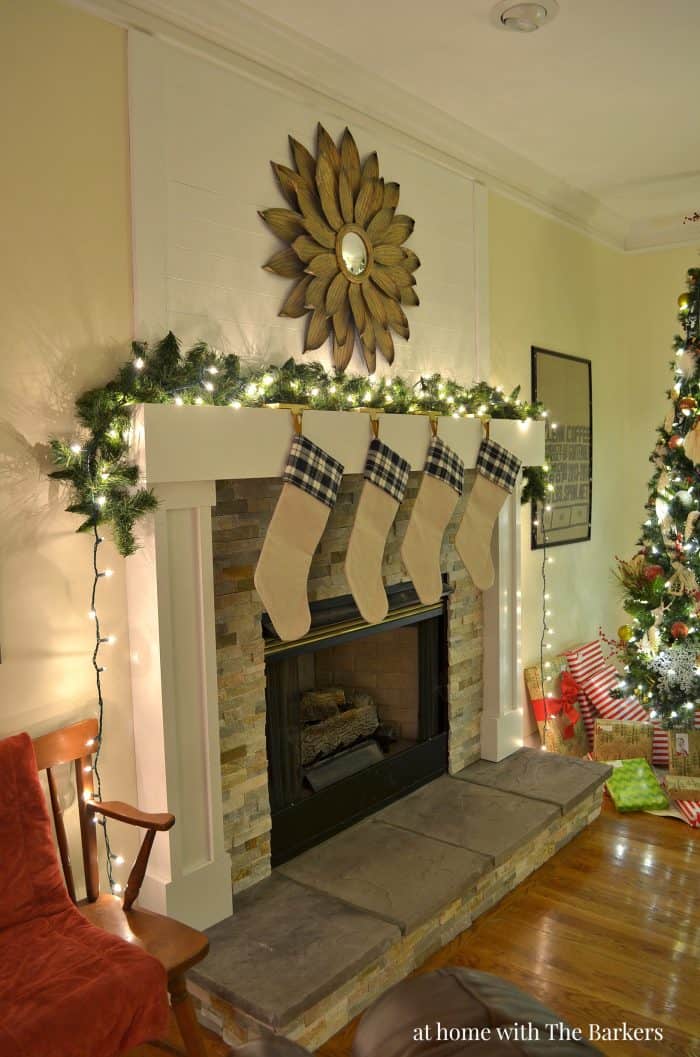 Christmas Lights at night in the living room