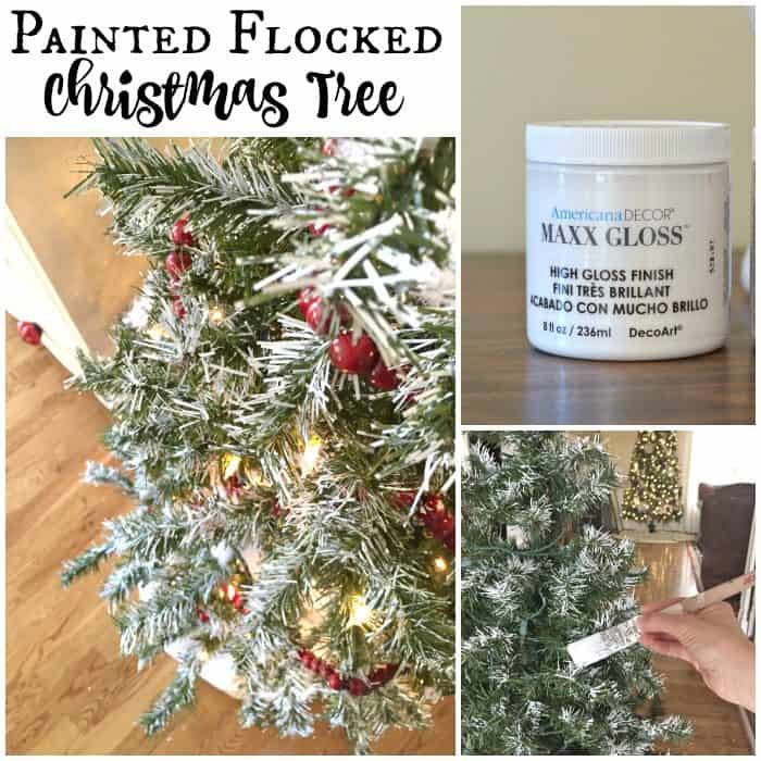 Painted Flocked Christmas Tree with Americana DECOR Mass Gloss