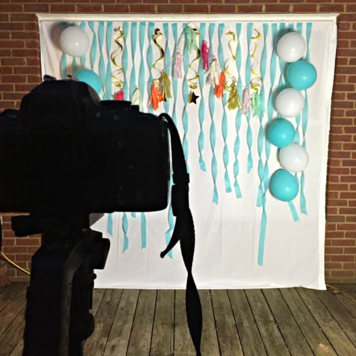 Budget friendly birthday party decor, DIY photo booth