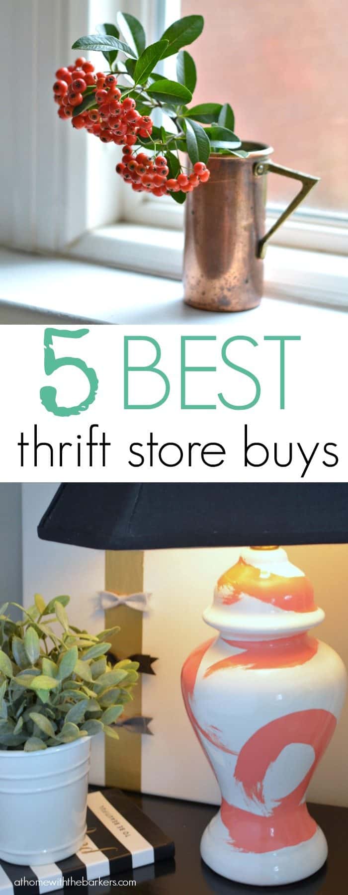 5 Best Thrift Store Buys for the home decorating lover / athomewiththebarkers.com