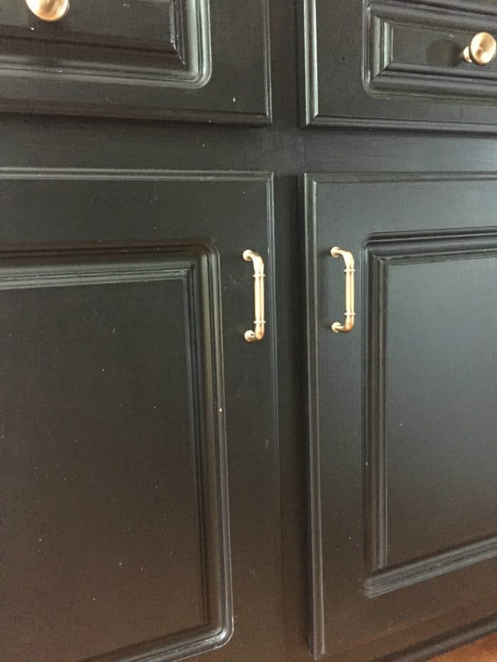 Black Painted Cabinets One year later