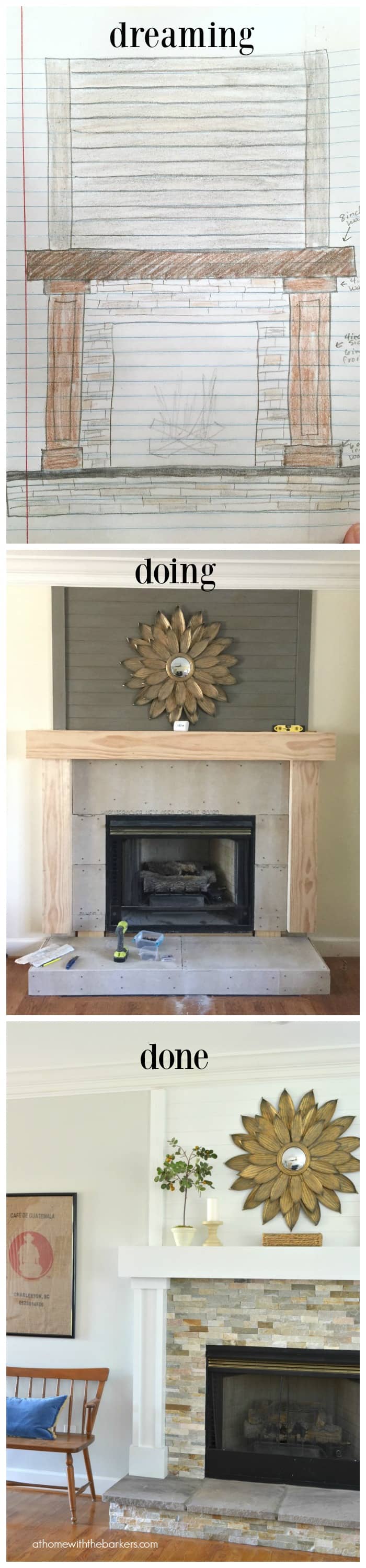 DIY Fireplace Makeover Before and After