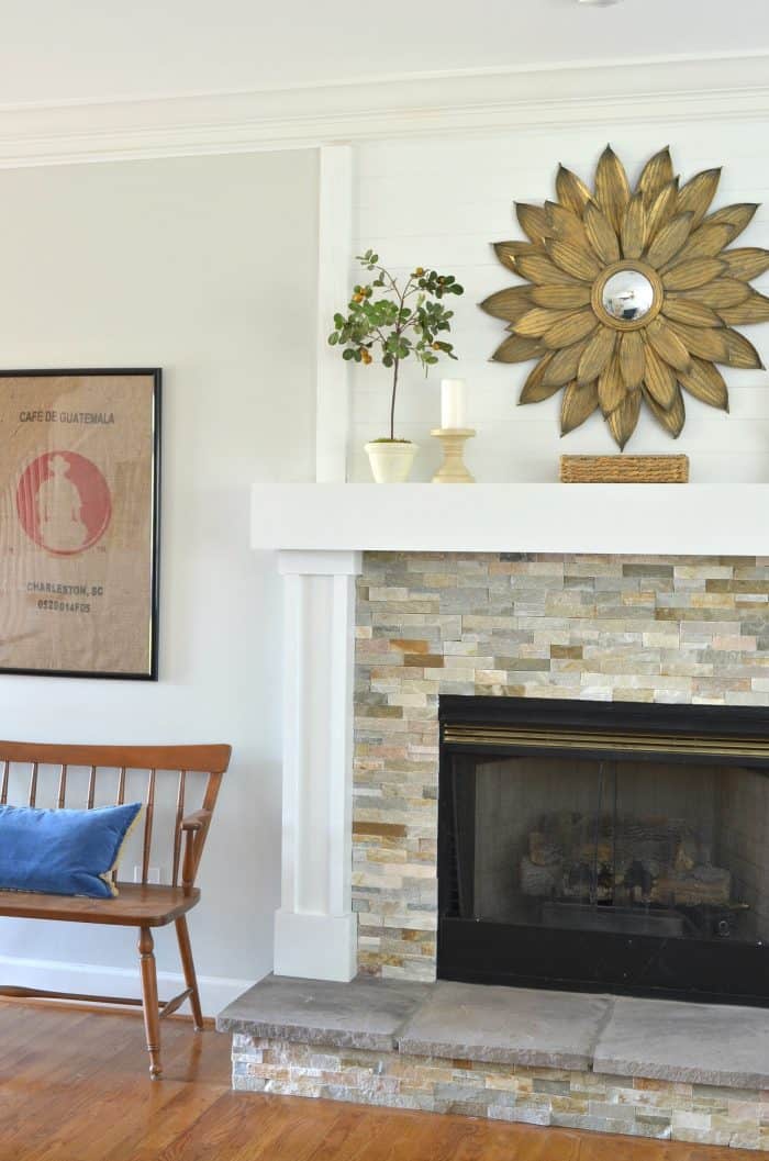 build the stone tile fireplace